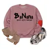 Banana bad ass nana Amazon eBay sitio independiente de moda versátil sudadera de mujer con mangas de corazón