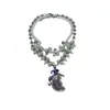 Collar de Cadena de Perlas con Colgante de Luna Creciente de Bruja Dulce y Fresco para Mujer, Cadena para Clavícula en Capas Única y Elegante, Accesorio Exagerado