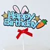 Tarjeta Inserto para Pastel Feliz Cumpleaños de Hada Inserto de Señal del Principito Mismo Libro 2G Rábano Oreja de Conejo Bandera para Pastel