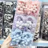 Nuevo Scrunchie de Tela a Cuadros de Macarrón Dulce y Lindo con Encaje de Flor para el Cabello de Niñas Pequeñas