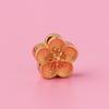 Nova flor de cerejeira banhada a ouro s925 prata flor de cinco pétalas através de contas espaçador de buraco antiga prata flor de pêssego acessórios tee tee tecelagem diy