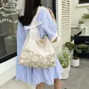 Vacaciones Verano Bolsa de Playa de Gran Capacidad Diseño Literario Lona Empalmada Bolso Tote Nicho Flor Hueca Bolso de Hombro