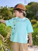 Camiseta de Manga Corta Estampada para Niños Lanweiliyang Estilo Delgado Niños Nuevo Estilo 2026 Tops de Verano para Niños Pequeños y Medianos Moderno