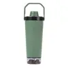 Copo shaker de aço inoxidável, copo térmico de camada dupla de grande capacidade, copo portátil para pó de proteína para beber diretamente ao ar livre