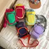 Bolso Cruzado Estilo Dulce Fresco Bloque de Color Dopamina Japonesa Personalidad de Estudiante Viaje Ligero Elegante Cordón Bolsa para Botella de Agua