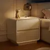 Mesita de noche seleccionada cuidadosamente, barniz para hornear ENF, madera maciza, dormitorio del hogar, nuevo, estilo pequeño de crema, lujo ligero, armario de almacenamiento de alta gama