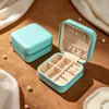 Caja de joyería portátil directa de fábrica con espejo, caja de joyería de lujo de alta gama, caja de almacenamiento de pulsera de cristal, collar, pendientes al por mayor