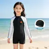 Traje de Baño Infantil Niños Una Pieza Manga Corta Ropa de Baño Verano Manga Larga Protección Solar Secado Rápido Aguas Termales Playa Costera Conjunto de Natación