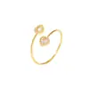 Anillo de Oro Incrustado con Diamantes, Set con Diseños de Rosa/Corazón/Lazo, Estilo Lujo Ligero, Anillos Apilables y Únicos