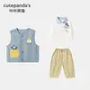 Ropa Infantil Panda Kaka Niños Chaleco de Dibujos Animados Ropa de Abrigo Niñas Ropa de Otoño Bebé Ropa de Otoño Niños Tops