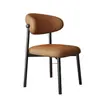 Silla de comedor de lujo ligero de alta gama para apartamentos de alquiler, silla de tocador simple de arte de hierro estilo italiano, taburete con respaldo para mesa de comedor en casa