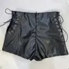 Transfronterizo nuevo otoño e invierno 2024 Amazon pantalones cortos elásticos de cintura alta negros para mujer pantalones casuales ajustados pantalones de imitación de cuero venta al por mayor
