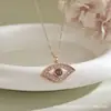 Europa e Estados Unidos cem línguas moda zircônia colar olho do diabo temperamento design pingente de amor novo pingente