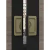 Maçaneta de Porta de Vidro com Moldura Estilo Chinês, Maçaneta de Porta Quadrada em Liga de Alumínio Preto Bronze Antigo para Quartos Privados, Hotéis, Salas de Conferência, em Estoque