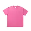 Camiseta de Algodão Puro 300g Tingida com Cera Lavada, Cor Sólida, Manga Curta Solta Casual de Verão, Pesada Respirável Atacado
