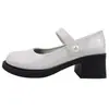 Zapatos Mary Jane Dulces de Otoño para Mujer con Punta Redonda Baja, Cierre de Velcro, Tacón Alto, Tacón Grueso, Zapato Individual