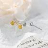 Pendientes Nalan Foot de plata 999 con un toque fresco y dulce, diseño de nicho, personalizados y sencillos, de rosa, M06022