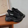 Sandalias de cuña con boca de pez de tela Estilo europeo y americano Nuevas Sandalias de talla grande para mujer Verano Sandalias romanas 2026 Uso al aire libre Suela gruesa