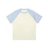Ag260G Camiseta de Manga Corta Raglán de Algodón Puro de Peso Pesado para Hombre Verano Deportes Juveniles Casual Cuello Redondo Camisa Holgada