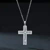 Transmisión en Vivo Venta al por Mayor Collar Clavícula Plata de Ley S925 Colgante de Moissanita para Mujer Cadena de Clavícula Popular Venta Caliente Transfronteriza