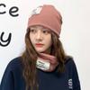 Gorro de Montón Moda de Primavera Gorro de Cuello Tejido Etiqueta de Tela Color Sólido Gorro Pullover Protección para Orejas Gorro para Mujer Gorro de Luna Rizado