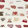 50 pegatinas PET temáticas de letras para el Día de San Valentín, con diseños de garabatos, perfectas para decorar diarios, papelería y para ventas transfronterizas; una colección de pegatinas estilo retro
