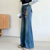 Calça Flare Jeans para Meninas 2026 Outono Novo Estilo para Crianças Maiores, Bolsos Traseiros com Aba, Calça Longa Emagrecedora para Alunos do Ensino Fundamental