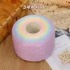 Fio de algodão mercerizado degradê em formato de bolo, fio de oito cabos tecelado à mão, multicolorido, não forma bolinhas, respirável para manta e xale