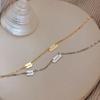 Nuevo Collar de la Suerte con Alfabeto de Plata Esterlina 925 Cadena Clavicular Femenina Celebridad de Internet Diseño Simple de Nicho Joyería Elegante para Estudiantes