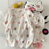 Tiro real de fábrica original serie de algodón nube de verano con cuello en V conjunto de traje de manga corta conjunto de pijama para mujer ropa de casa