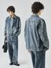 Ropa para Hombre Apo Chaqueta Vaquera para Hombre Transfronteriza Otoño Moda Americana High Street Marca Lavada Holgada Solapa Chaqueta Superior