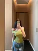 Che QiaoerLatido MusaSuéter de Punto para Mujer Verano Diseño Puro Deseo Hombros Descubiertos Cruzado Camiseta Top