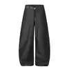 Jeans Personalizados con Bolsillo Trasero de Mezclilla Pierna Curva para Hombre Tendencia Streetwear Diseño de Jeans de Papá Sentido del Diseño Pierna Ancha Suelta Pantalones Largos