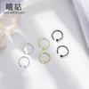 Aros de Plata S925 S999 Estilo Hip-Hop E0395, Brazaletes para Oreja, Anillos para Cartílago de Oreja de Plata, Aretes de Plata, Ganchos para Oreja, Estilo de Nicho