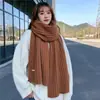 Bufanda de Color Sólido Nueva para Otoño e Invierno Estilo Coreano Moda Versátil Bufanda para Mujer Tacto de Alta Gama Bufanda de Lana Tejida para Estudiante
