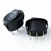 Kcd7 Interruptor Basculante Oval Botão Tipo Barco 3 Pinos 3 Velocidades Preto Sem Luz Auto-Travante 3 Velocidades
