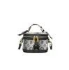 2026 Nueva Bolsa para Mujer Bolsa de Caja Estampada Retro Bolso de Mano de Diseño de Nicho de Lujo Ligero Bolso Cruzado de Color Contrastante Versátil para Mujeres