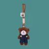 Macacão Fofo Urso Rosa Coelho Desenho Animado Boneca Pingente de Mochila Casal Chaveiro de Pelúcia Pequeno Presente