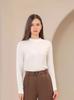Top Interior de Otoño de Manga Larga con Cuello Medio Alto y Corte Ajustado, Camiseta Básica de Primavera y Otoño para Mujer, Estilo Delgado de Largo Medio