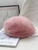 Boina Versátil de Color Sólido Mezclada con Pelo de Conejo para Mujer, Sombrero de Artista Versátil Casual de Invierno, Elegante y Cálido Sombrero de Calabaza