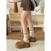 Zapatos Birkenstock para Mujer 2024 Nuevo Otoño e Invierno Zapatillas Baotou Medias Pantuflas Zapatos de Plataforma Zapatos de Plataforma Japoneses Pantuflas de Algodón con Forro Polar