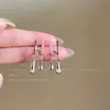 Estilo Minimalista ~ Pendientes Geométricos de Lágrima de Plata para Mujer, Diseño de Nicho, Pendientes Simples y Versátiles