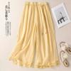 [Personalizado] Pantalones Casuales de Doble Capa con Abertura Versátiles de Verano, Culottes Elegantes con Caída, Nuevos Pantalones de Pierna Ancha Estilo Chinoiserie