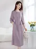 Vestido de Seda Jacquard Crepe 2025 Primavera/Verão Novo Modelo Hangzhou Alto Padrão Luxo Leve Seda de Amora Vestido de Comprimento Médio