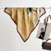 Novo lenço de seda de 70cm para primavera e verão, estampa retrô de folhas de ginkgo, lenço de seda feminino, alça de lenço decorativa de alto padrão, nova geração