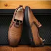[100% piel genuina] Oferta especial zapatos de vestir para hombre tipo mocasín de piel antideslizantes transpirables suela suave zapatos de piel para hombre de mediana edad y mayores