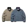 Ropa Vintage 2025 Otoño Nueva Tendencia Estilo Japonés Marca Diseño de Cremallera Bordado Simple Cuello Alto Holgada Chaqueta de Trabajo