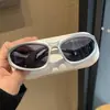 Tecnología TikTok mismo estilo gafas lisas retro estilo ins ojo de gato para mujer red gafas de sol para mujer europeas y americanas estilo rojo gafas de sol y2g