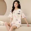 Pijama de Manga Corta para Mujer 2026, Shorts de Verano, Ropa Casual para Estudiantes, Se Puede Usar Afuera, Ropa para el Hogar, Fresco Conjunto de Dos Piezas