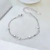 [Aço Titânio Corpo Inteiro] 100 Pulseiras Europa e Estados Unidos 18k Não Desbota Simples Joker ins Moda Personalizada Joia de Mão para Mulheres